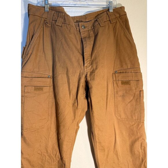 Duluth Trading Co Brown Cargo Work Pants 40x30 100% Cotton Shell - Picture 3 of 5